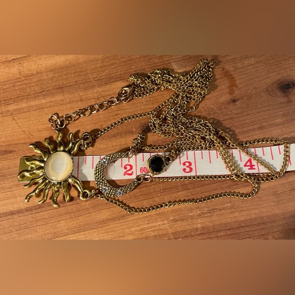 Gold tone triple strand necklace​​​ - Picture 3 of 4